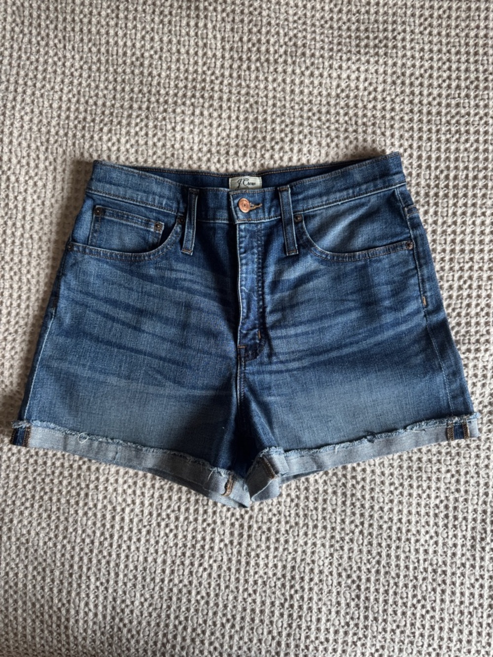 J. Crew Dark Blue Rolled-Hem Denim Shorts